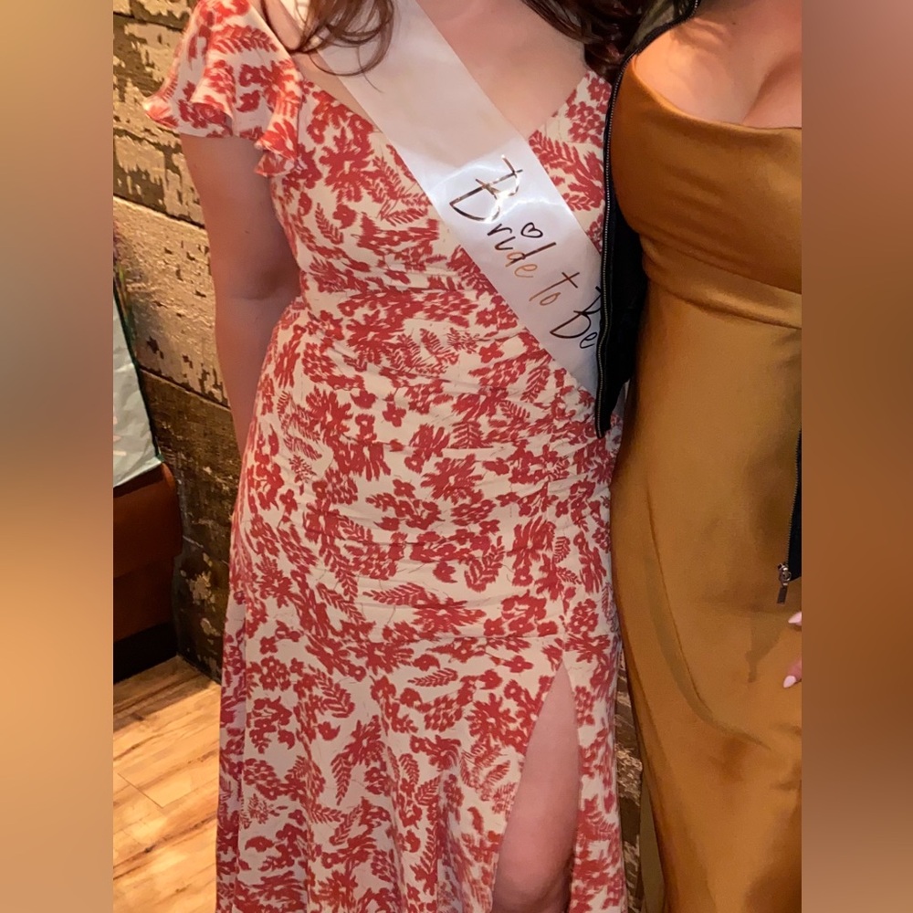 Sugarlips Red and Cream Floral Dress